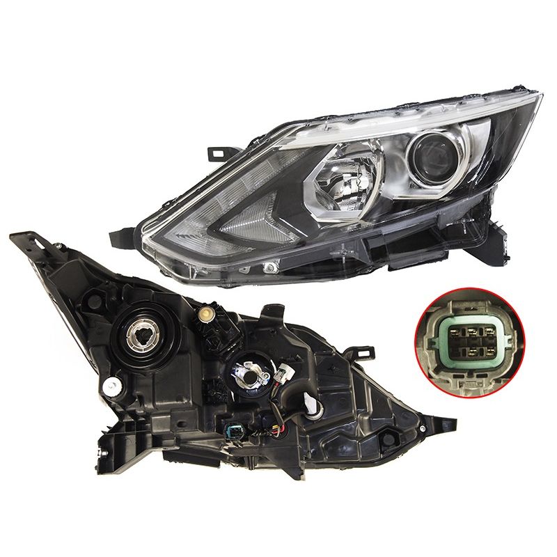 Фара Nissan Qashqai 13-19 (Справа/ Галоген/ ДХО/ С электрокорректором)