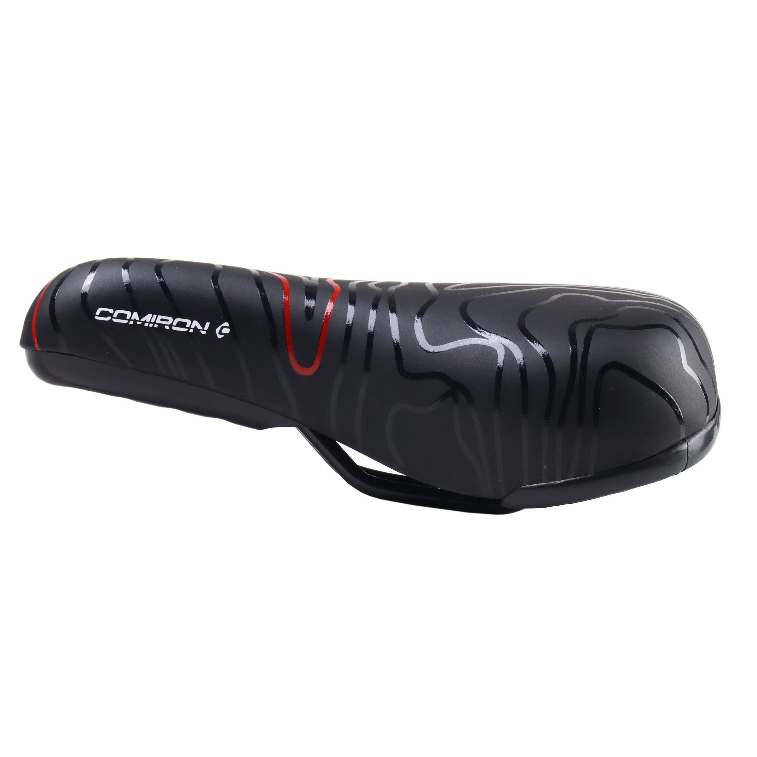 Седло велосипедное детское COMIRON FIL N964R 235x155 мм, чёрный с красным Седло велосипедное детское COMIRON FIL N964R 235x155 мм, чёрный с красным