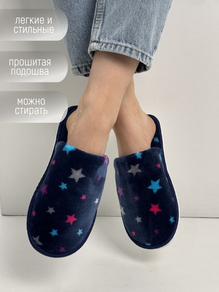 Moda Tap Тапочки Женский Tap Moda, размер 36 R (средняя) темно-синий Закрытый ...