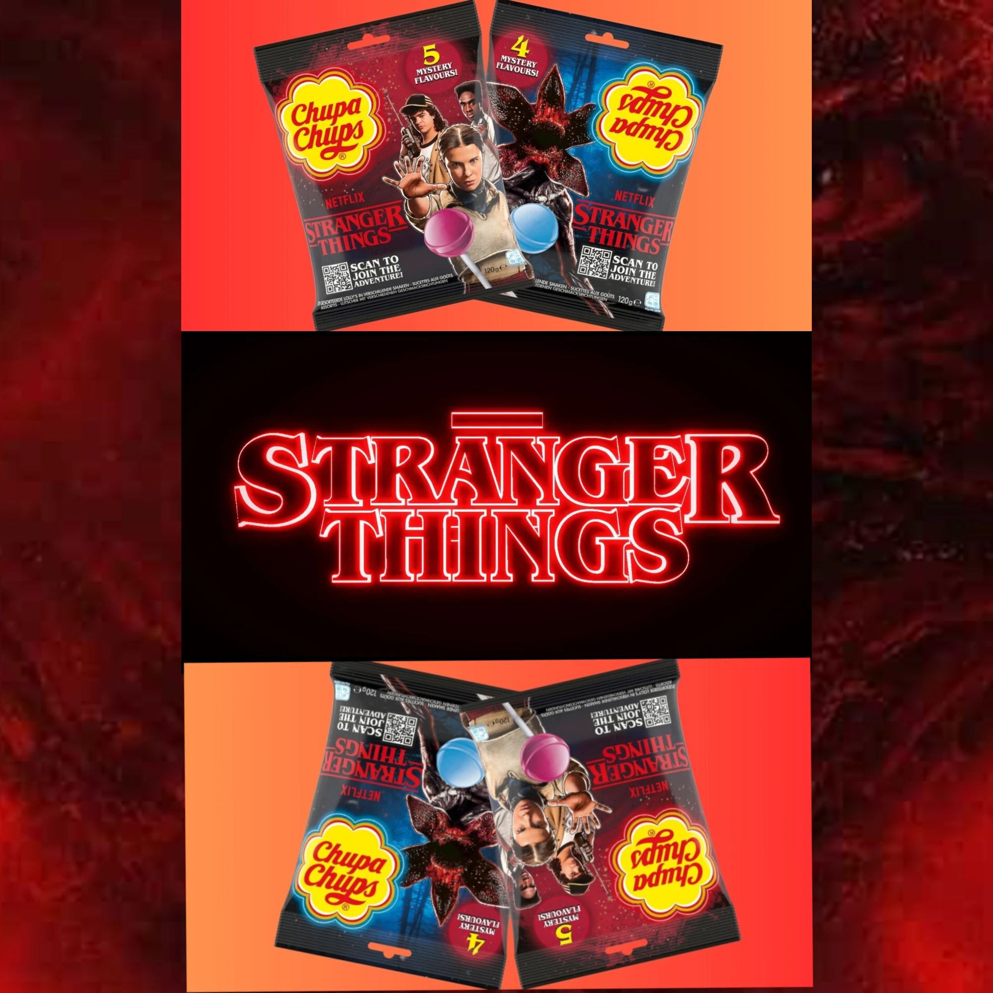 Набор Chupa chups Stranger Things Right Side+Upside Down Чупа Чупс ...