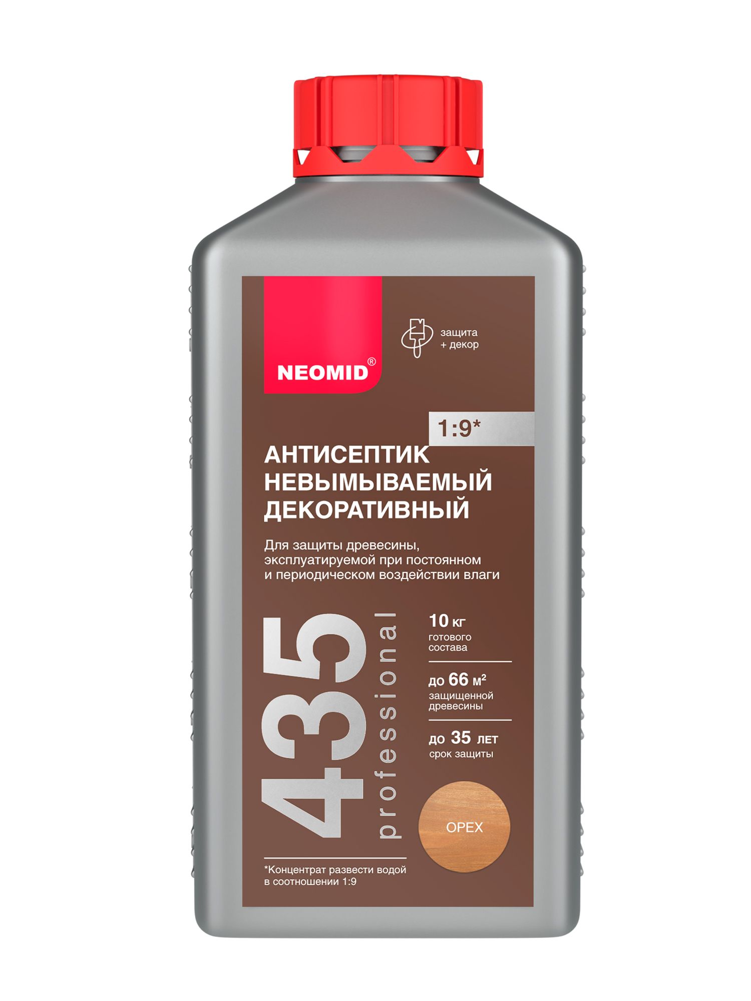 АнтисептикневымываемыйдекоративныйNeomid435концентрат1:9орех(1кг)
