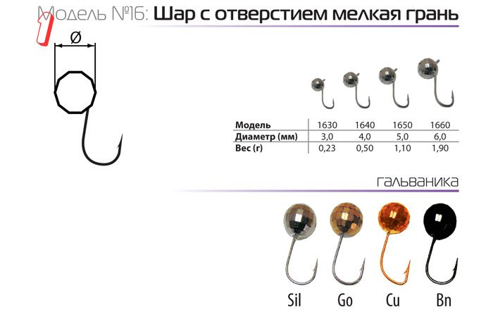 Мормышка w spider Шар с отверст. мелк. грань 6,0 мм 1,90 гр. go,(набор из 1 шт)
