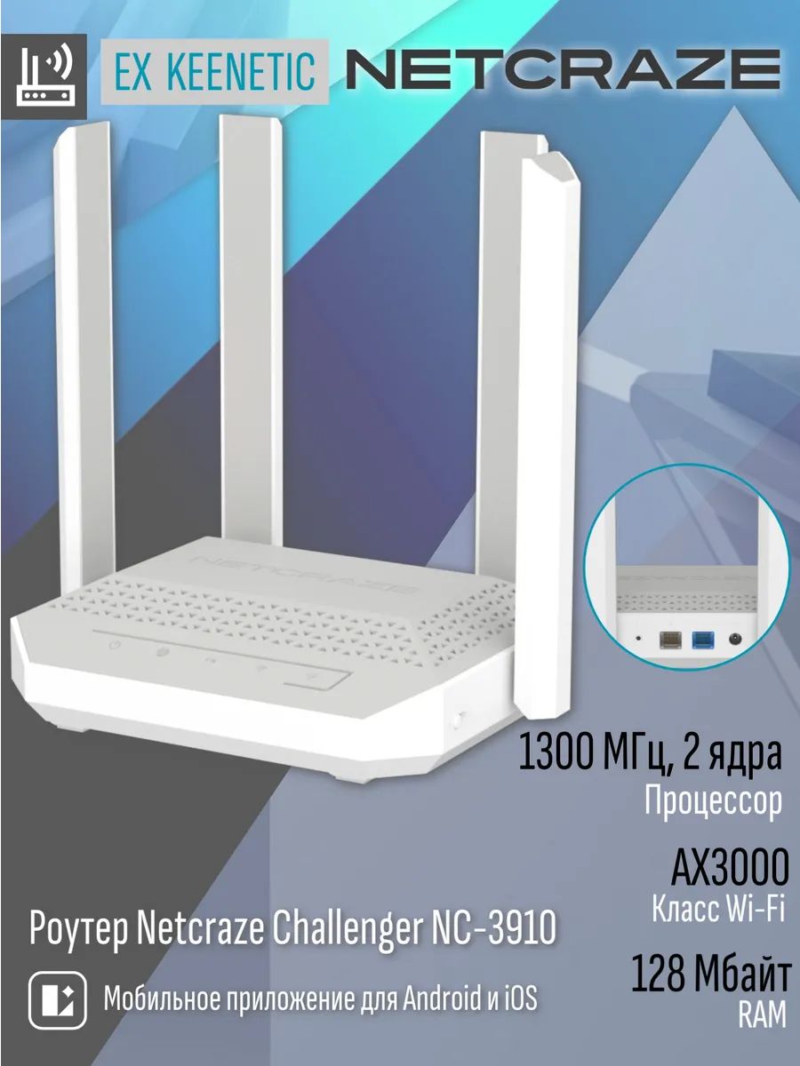 РоутерNetcrazeChallengerNC-3910AX3000