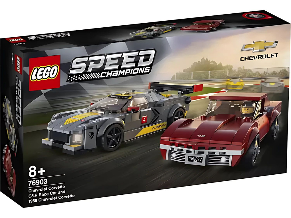 Конструктор LEGO Speed Champions 76903 Chevrolet Corvette C8.R Race Car and 1968 Chevrolet Corvette #1