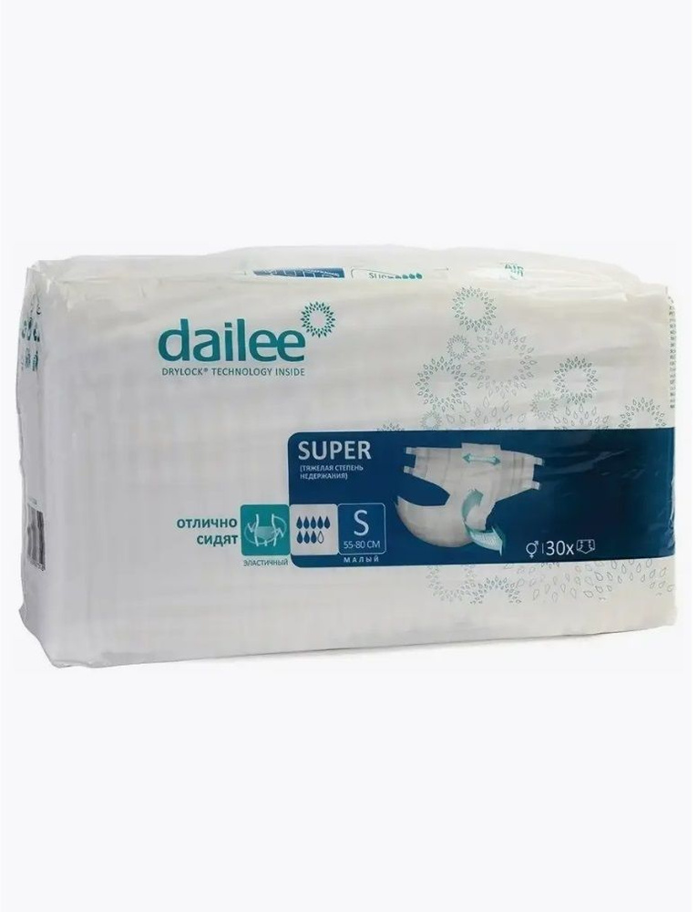 Dailee подгузники для взрослых для людей с тяжелой степенью недержания SUPER 30 шт. р-р S  #1
