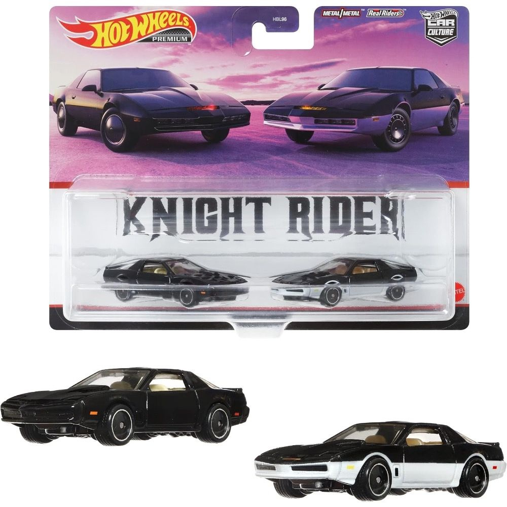 HCY74 Машинка металлическая игрушка Hot Wheels Premium Car Culture  коллекционная модель премиальная Knight Rider KITT & KARR 2 шт.