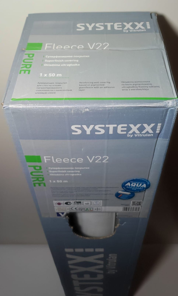 SYSTEXX Fleece V22, армирующее покрытие, 50 м/р (Стеклохолст Vitrulan vpp 200 aqua с клеевым слоем)  #1