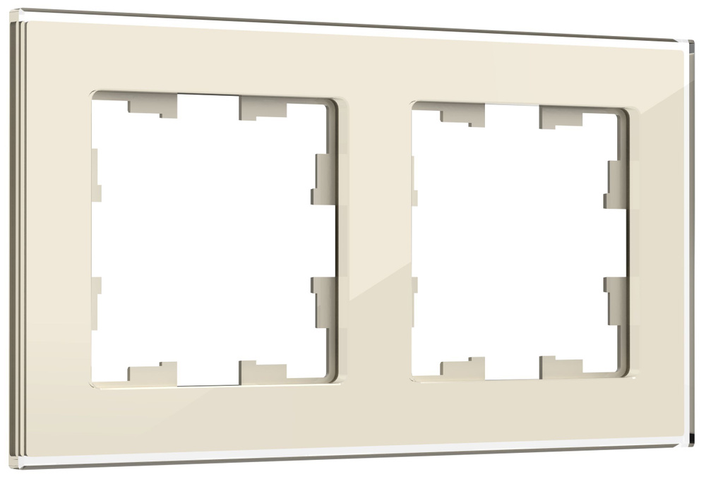 BRITE Рамка 2 -местная РУ-2-2-БрВа стекло ванильный IEK #1