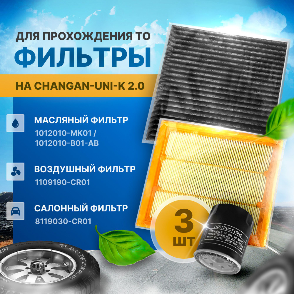 Комплект фильтров для ТО на Changan-uni-k 2,0 - купить с доставкой по ...