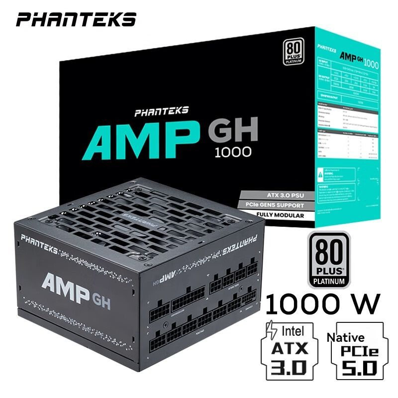 Phanteks Блок питания компьютера AMP-B, 1000 Вт (PHANTEKS AMP 1000GH ...