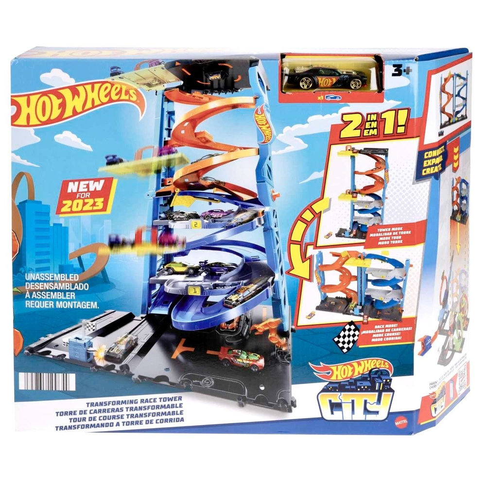 Трек Hot Wheels ИГРА ДЛЯ ДВОИХ City Transforming Race Tower