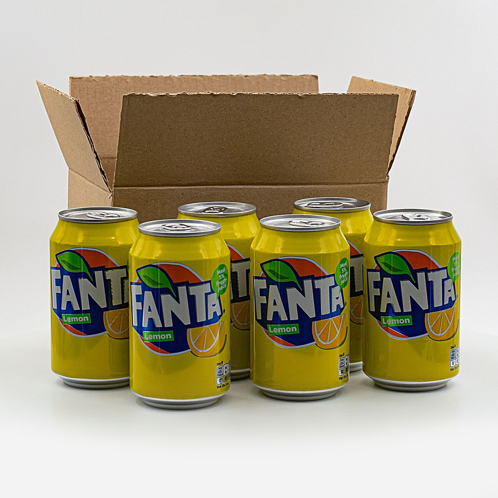 Газированный напиток Fanta Lemon, Фанта Лимон (Германия), 330 мл (6 шт) ж/б  #1