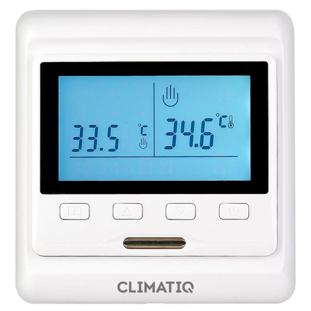 Терморегулятор электронный программируемый с ЖК-дисплеем (белый) IQWATT CLIMATIQ РT  #1