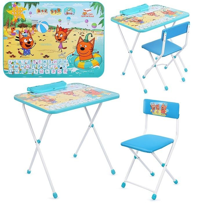 Комплект детской мебели Ника "Три кота и Море приключений", стол, стул, пластик (ТК2/2)  #1