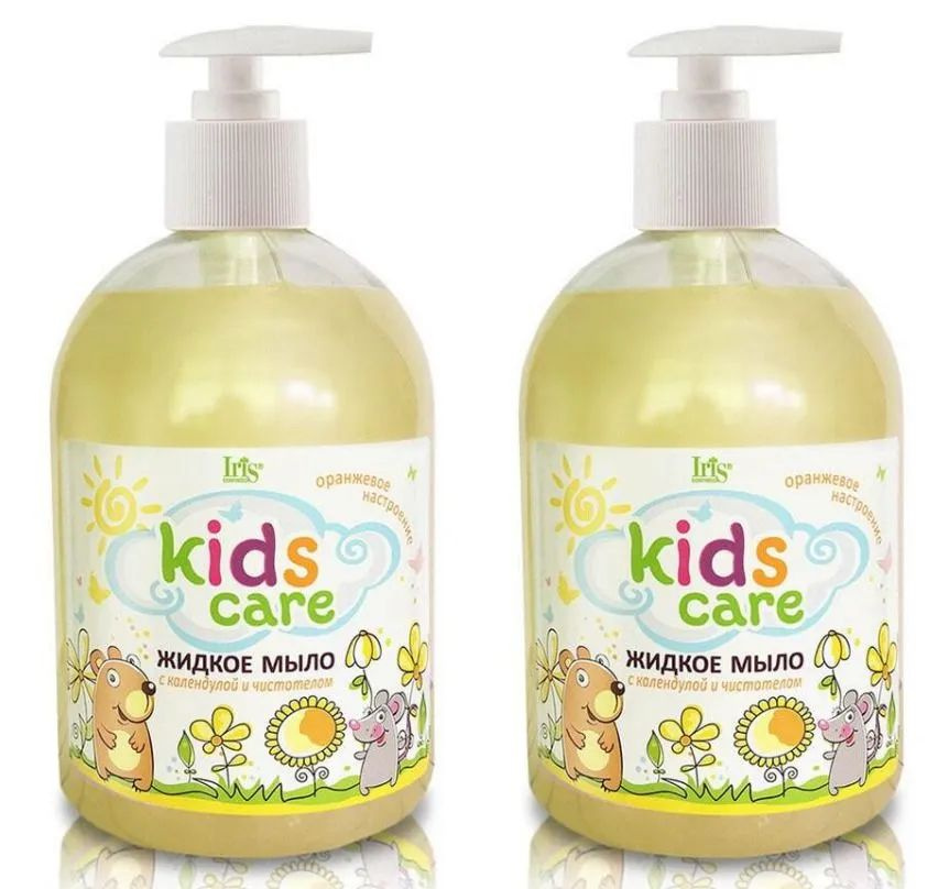 Iris cosmetic Жидкое мыло, Kids Care, Календула и Чистотел, 500 мл, 2 уп  #1