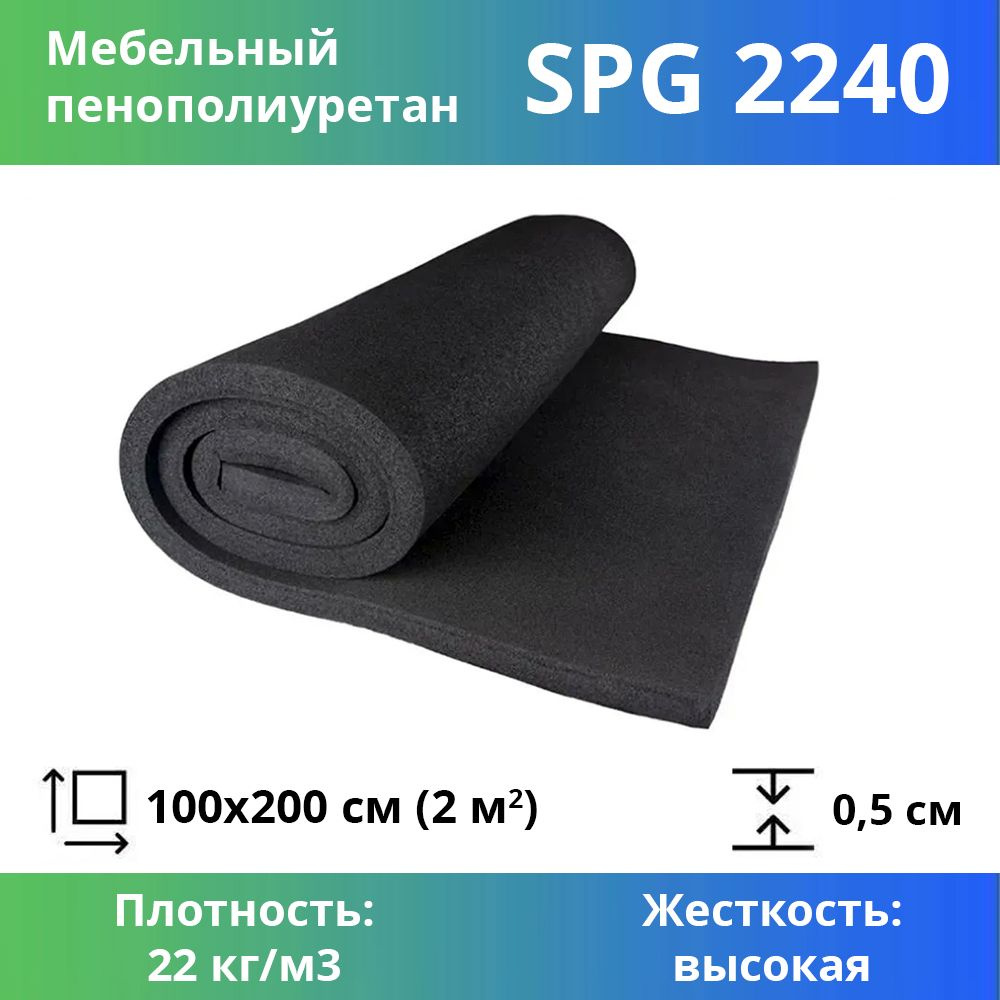 Упаковочный поролон марки SPG2240 5x1000x2000мм, плотность 22 кг/м3 ...