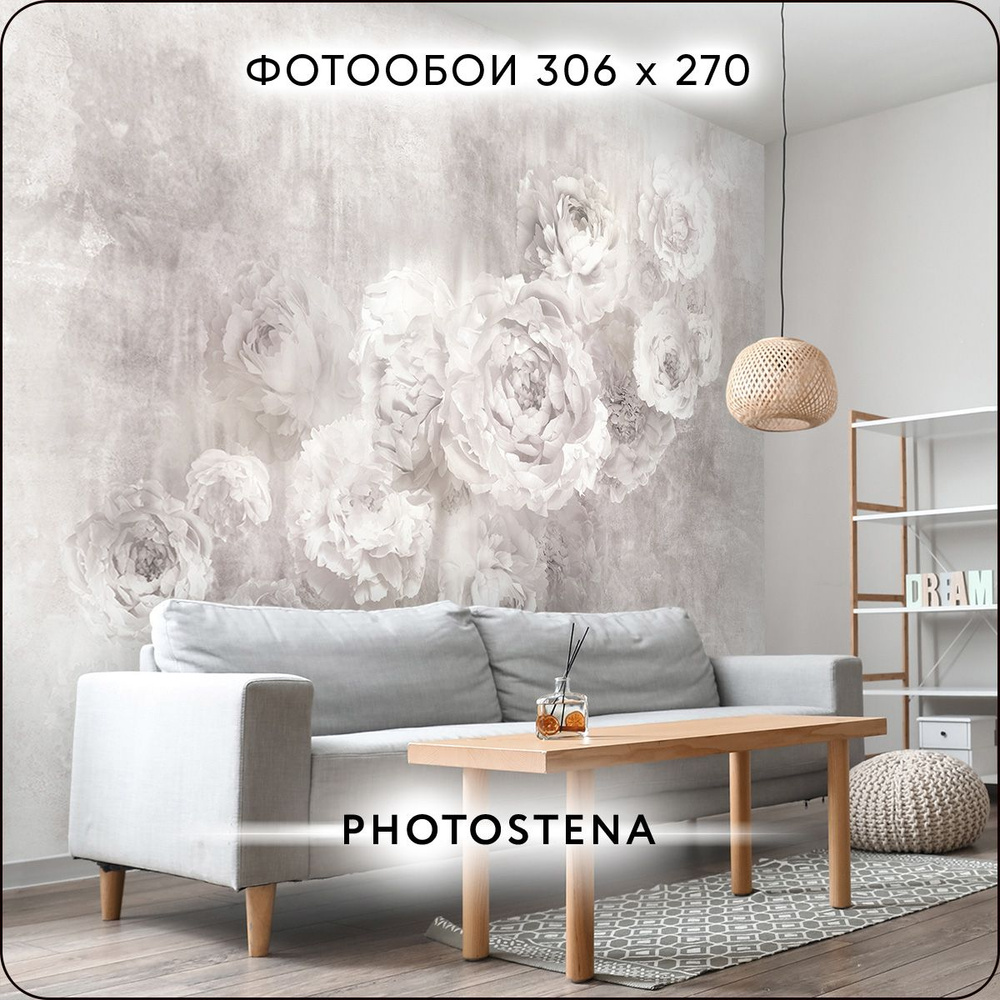 Фотообои на стену флизелиновые встык PHOTOSTENA Каменные розы 3,06 x 2,7 м 8,26 м2, обои для кухни моющиеся #1