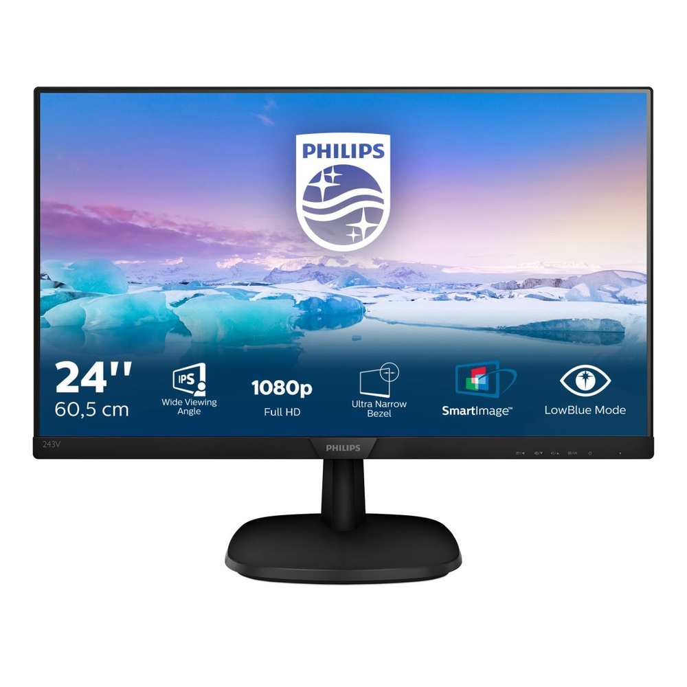 Philips 23.8" Монитор 243V7QDAB (00/01), черный #1