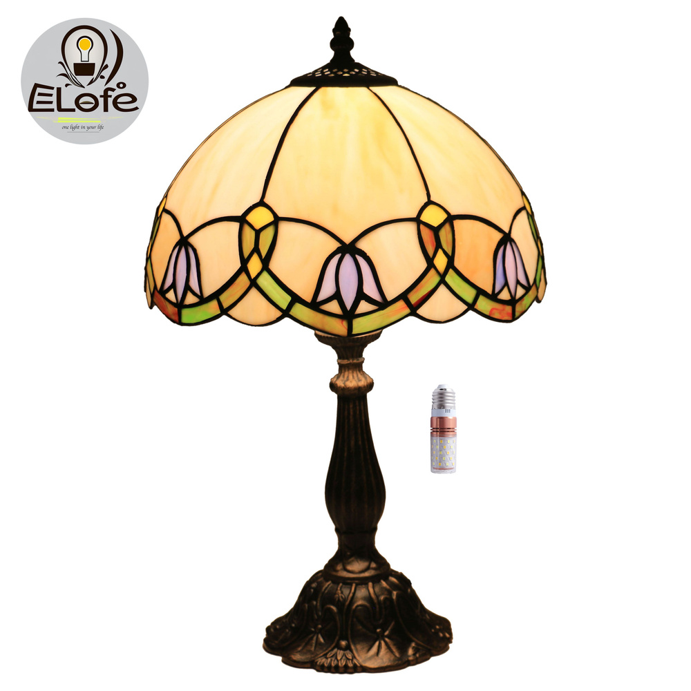 Светильник настольный-eLofe Простая бежевая настольная лампа из ...