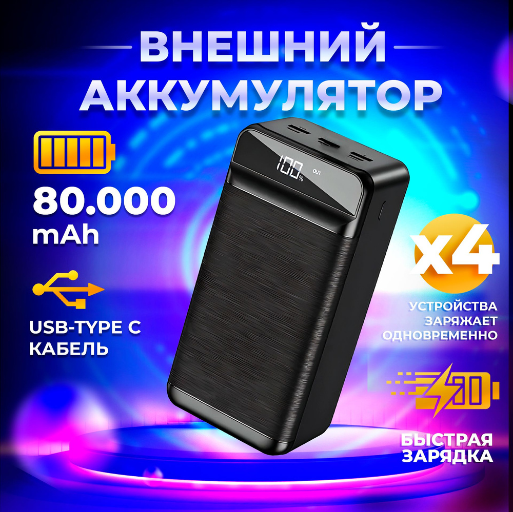 Внешний аккумулятор (Power Bank) Smart Like пб80_USB_USB Type-C_microUSB -  купить по выгодным ценам в интернет-магазине OZON (1540430119)