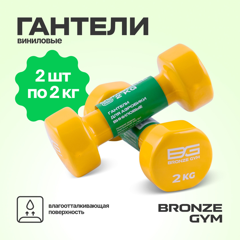 Гантели BRONZE GYM, гантели 2 кг по 2шт #1