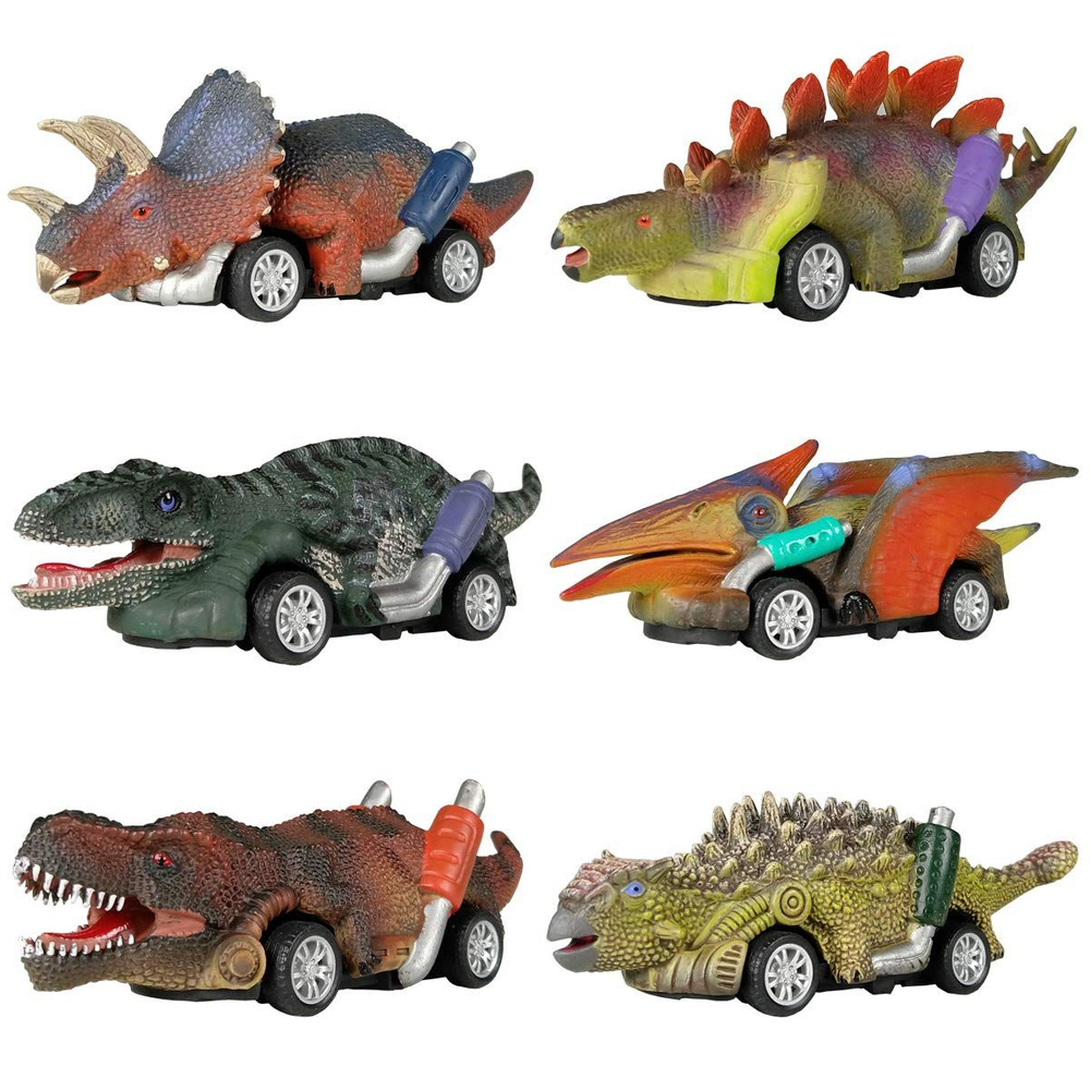 Динозавр игрушка Pull Back Cars, 6 Pack Dino Toys для 3-летних мальчиков,  девочек и малышей. - купить с доставкой по выгодным ценам в  интернет-магазине OZON (1547438696)