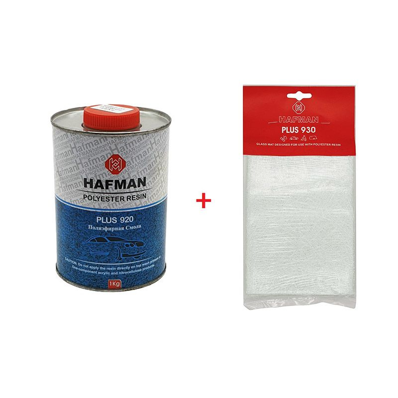 Ремкомплект Hafman Plus 920 смола полиэфирная 0,9кг. с отв.+ стекломатериал 0,5м2  #1