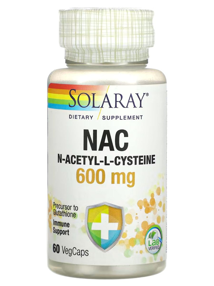 НАК, NAC, N-ацетилцистеин, 600 мг, 60 капсул - купить с доставкой по ...