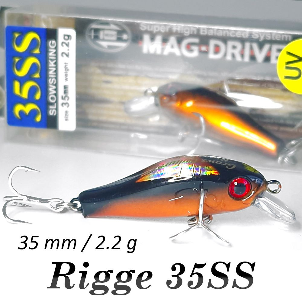 Rigge 35SS - 35 mm, 2.2 g расцветка "МАЙСКИЙ ЖУК" - медленно тонущий, minnow (минноу), для голавля, дня #1