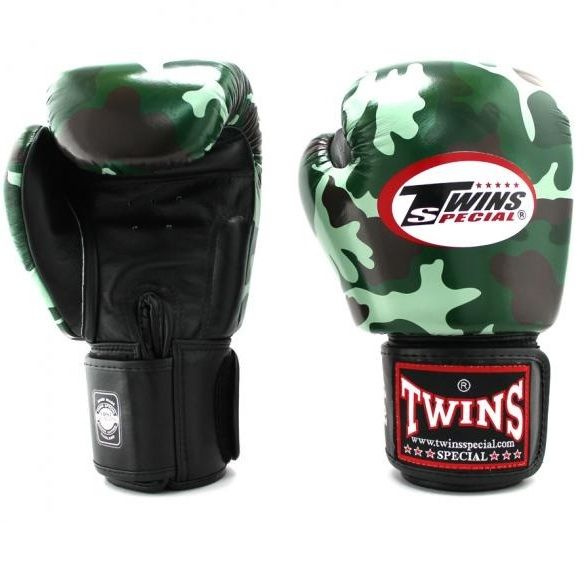 Боксерские перчатки Twins fbgvl3-AR fancy boxing gloves зеленые, 16 унций  #1