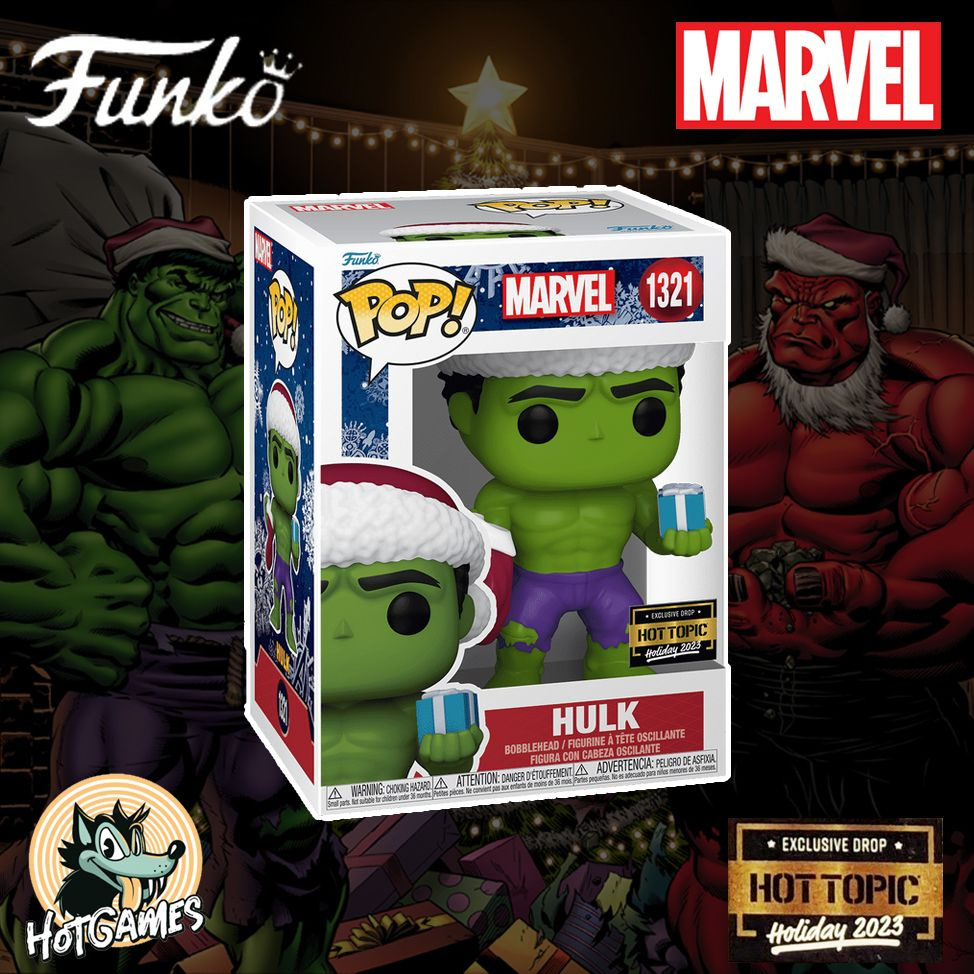 Фигурка Funko POP! Marvel Hulk In Santa Hat Hot Topic Exclusive (1321) 74731 #1