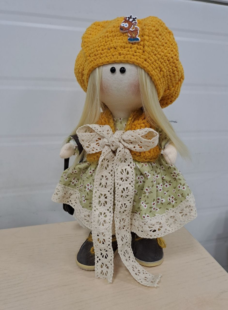 Текстильная интерьерная кукла Ира, ручной работы, 25 см #1