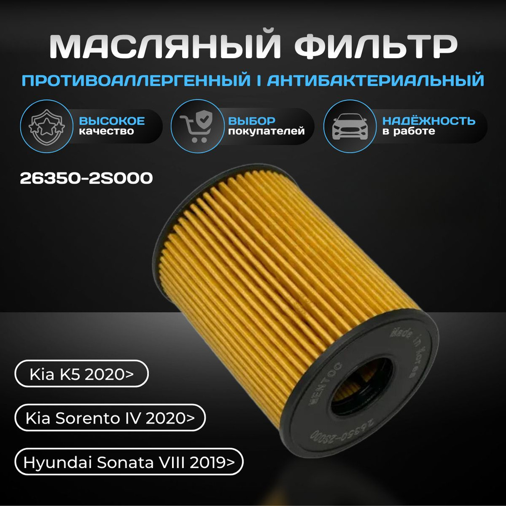 Фильтр масляный 263502S000 / Hyundai-Kia #1