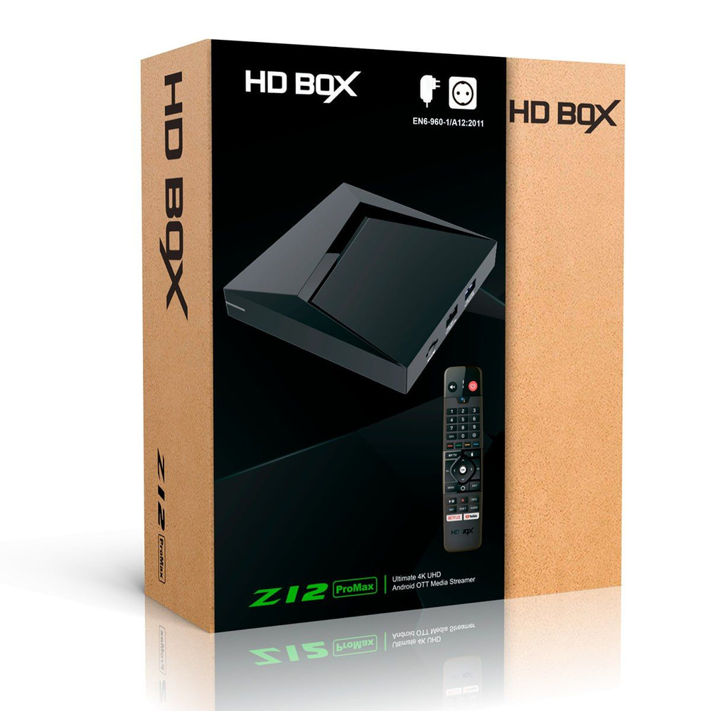 HDBOX Медиаплеер Смарт приставка Z12 PRO MAX, 4 ГБ/32 ГБ, черный