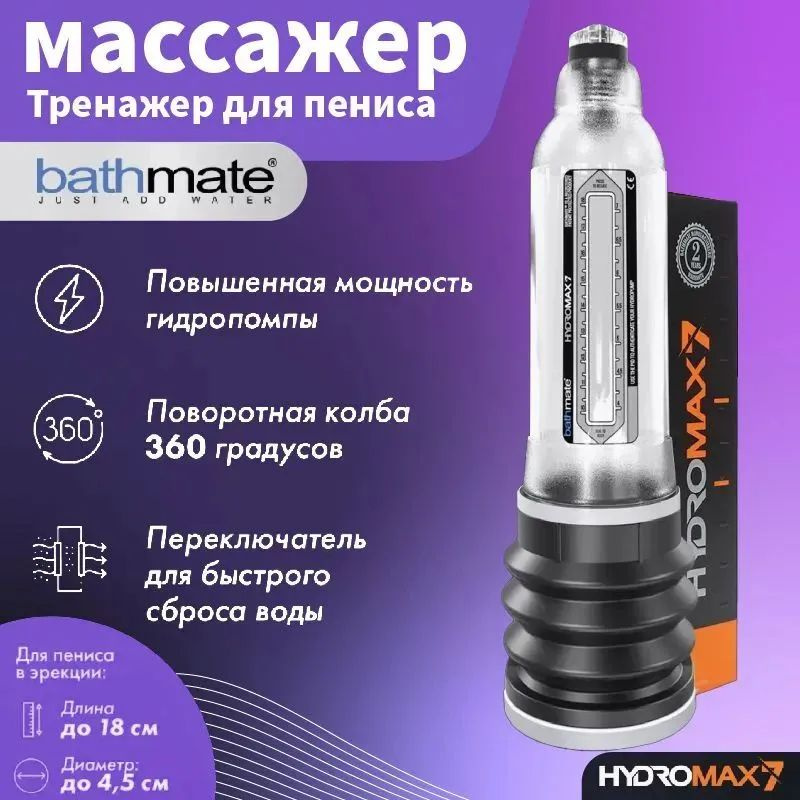 Гидропомпа (мужской вакуумный массажер) Bathmate Hydro Max 7 #1