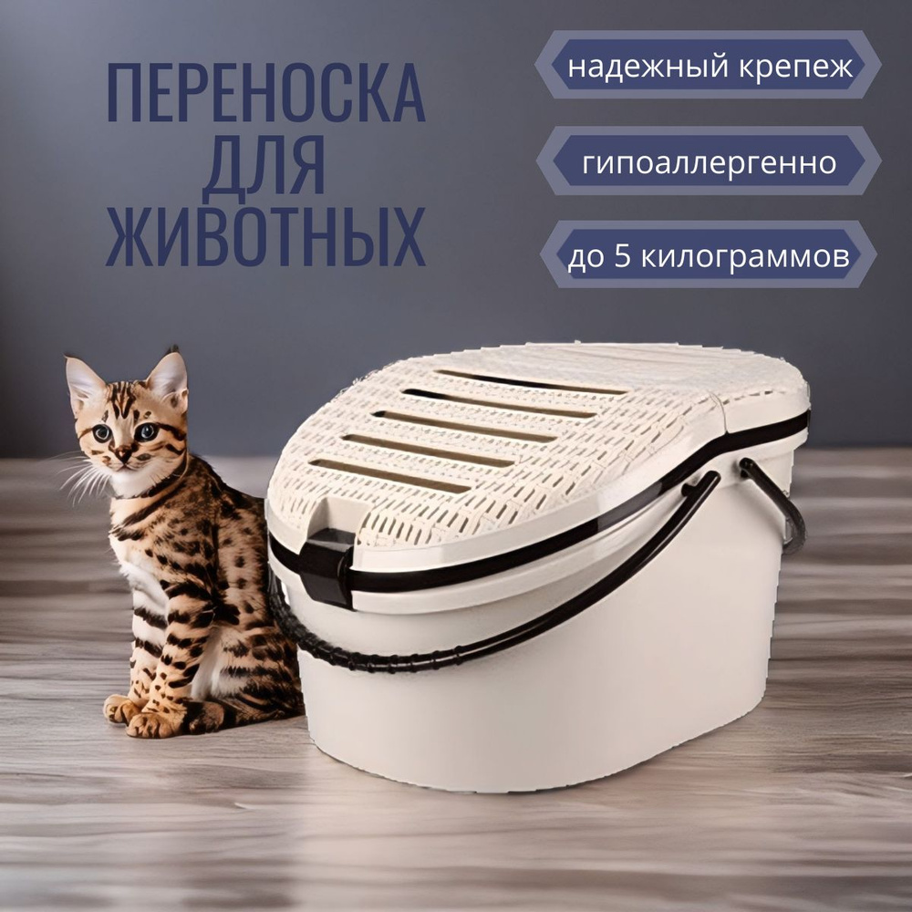 Корзина пластиковая для переноски животных 45х37,5х41см #1