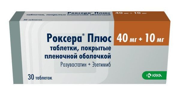 Роксера Плюс, таблетки в пленочной оболочке 40 мг +10 мг, 30 шт.  #1