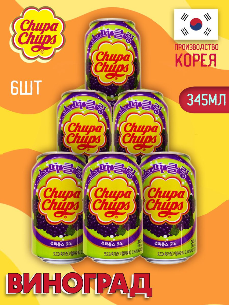 Газированный напиток Chupa Chups Grape / Лимонад Чупа Чупс Винограда ...