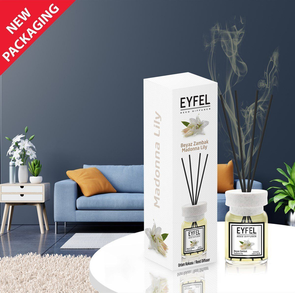 EYFEL PERFUME Диффузор Белая лилия, 120 мл, ароматический диффузор для дома с палочками  #1