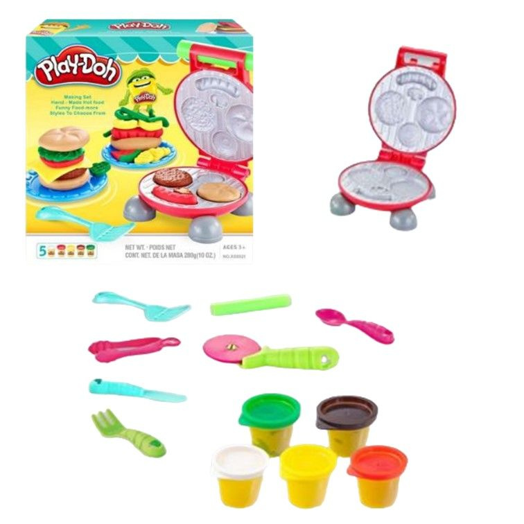 Пластилин Play Doh детский набор для творчества ; тесто для лепки Плей-До гриль-бургер 5 цветов  #1