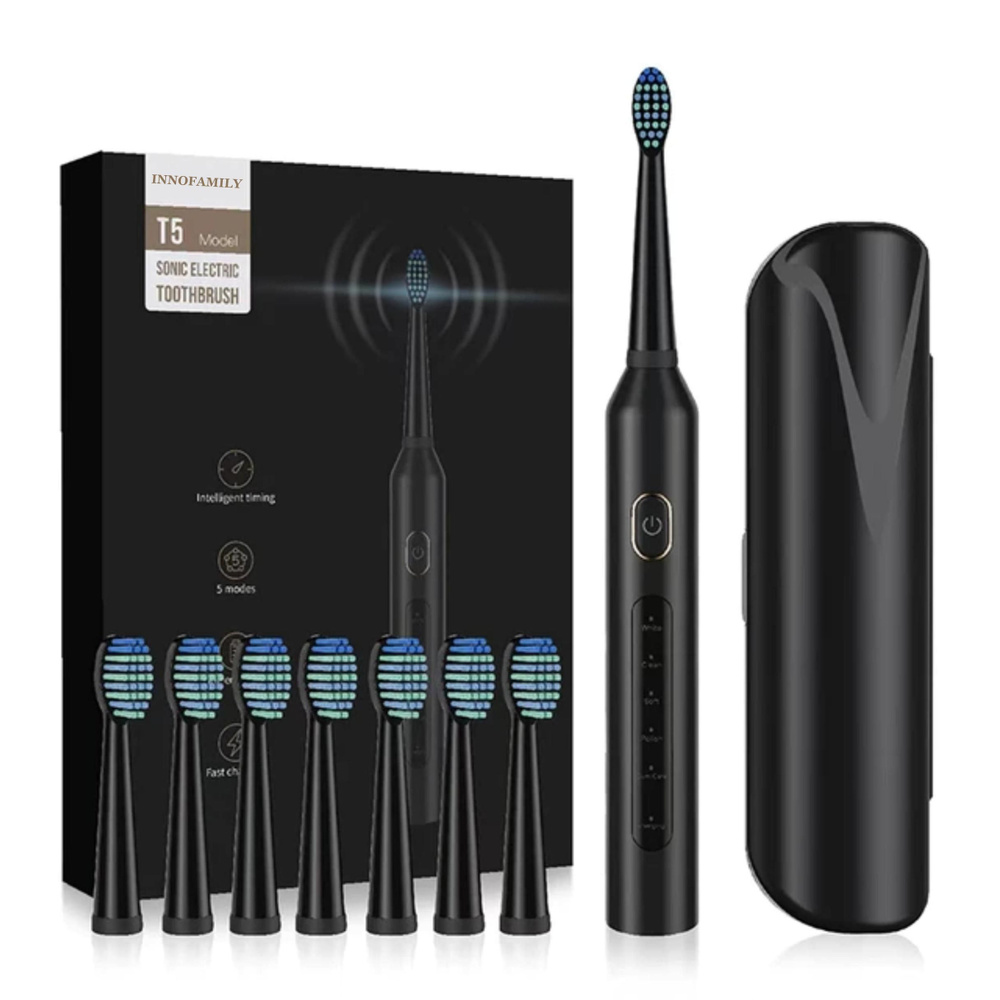 SONIC TOOTHBRUSH Электрическая зубная щетка Электрическая зубная щетка SONIC TOOTHBRUSH T5 черный, черный #1