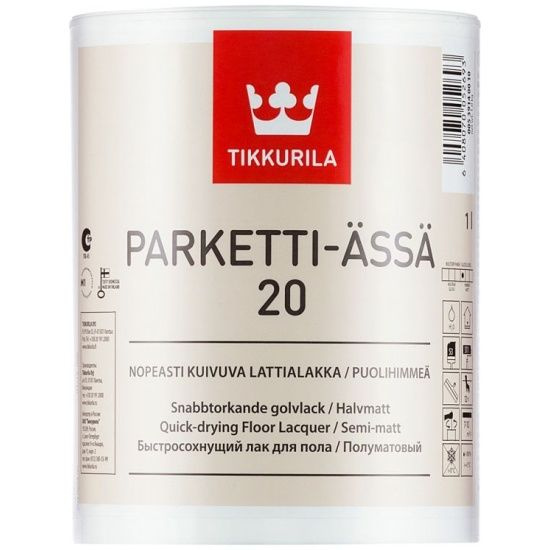 Tikkurila Parketti Assa 20 полуматовый лак на водной основе для деревянного пола 0.9 литра  #1