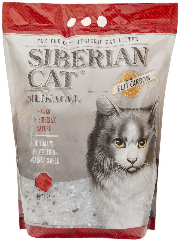 Наполнитель Siberian Cat Elit Cabon для кошачьих туалетов, супервпитывающий, 4 л, 1.75 кг  #1