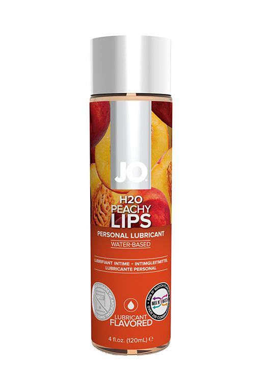 Лубрикант на водной основе с ароматом персика JO Flavored Peachy Lips - 120 мл.  #1