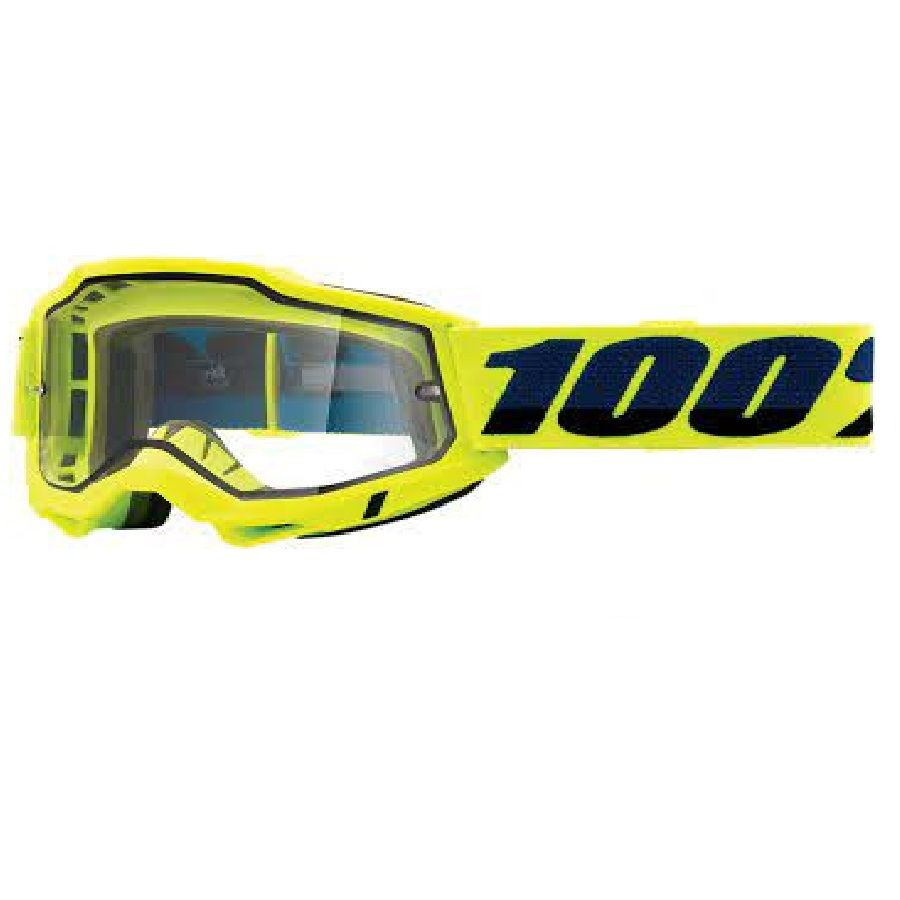 Кроссовые очки 100% Accuri 2 Enduro Goggle Fluo Yellow, прозрачные двойные линзы 2023  #1