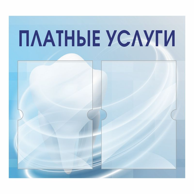 Информационный стенд Платные услуги 500х460 мм с 2 карманами А4 ПолиЦентр #1