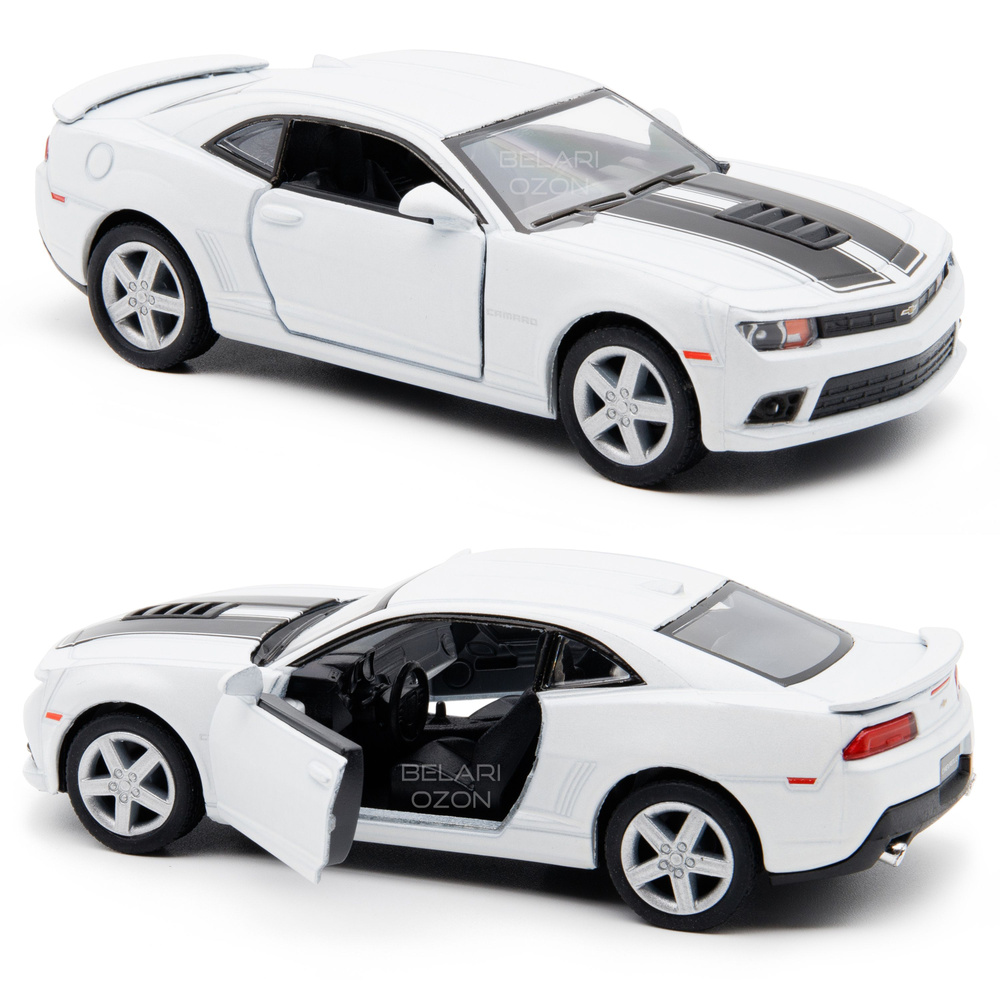 Машинка металлическая Kinsmart 1:38 2014 Chevrolet Camaro (Шевроле Камаро) с принтом KT5383DF инерционная, #1