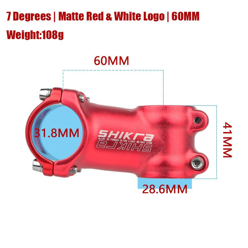 SHIKRA Горный велосипед велосипедная стоячая труба, диаметр 35 / 110мм, Семь градусов., Красный  #1