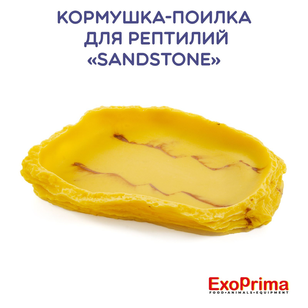 Кормушка - поилка для рептилий EXOPRIMA "Sandstone", 15,5х13х2,7см #1