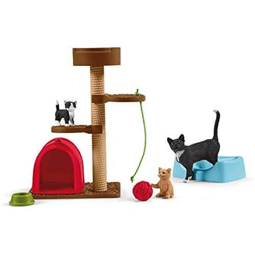 Schleich Farm World 42501 Farm Playtime for Cute Kittens Animals Set - Реалистичный набор из 9 предметов #1